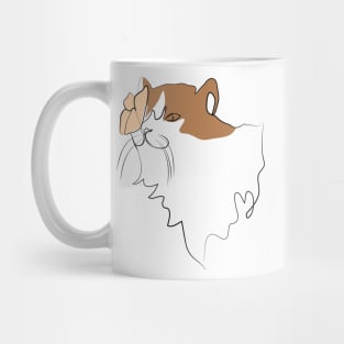 adorable butterfly and cat one line art, Mug